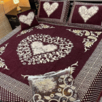 4 Pcs Velvet Jacquard Double Bedspread | Trendsto