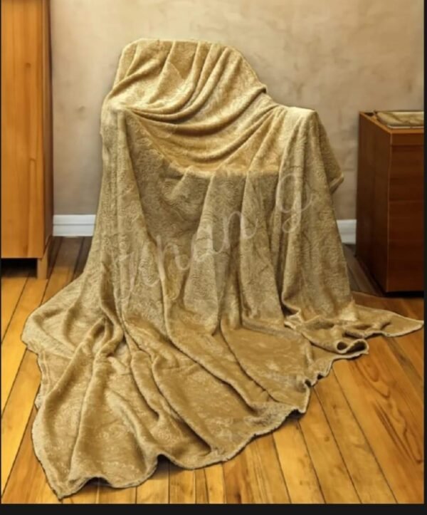 Cozy Fleece Blanket for Double Bed - 1 Pc Plain Beige Comfort - Beige | Trendsto