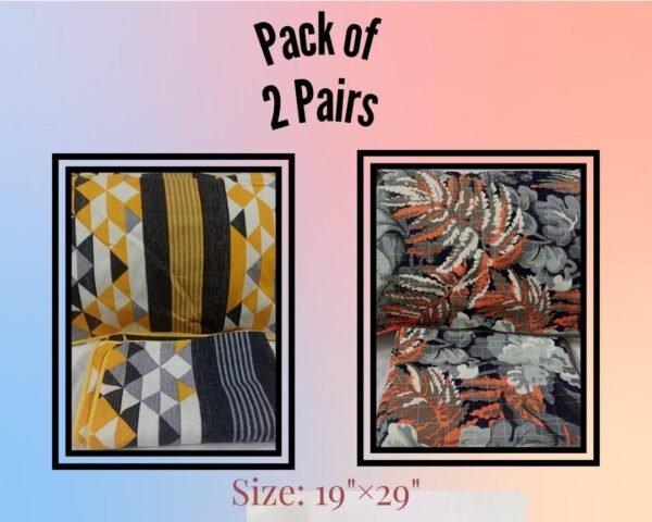 Vibrant Multicolor Printed Crystal Cotton Pillow Covers - 2 Pc Two Color | Trendsto