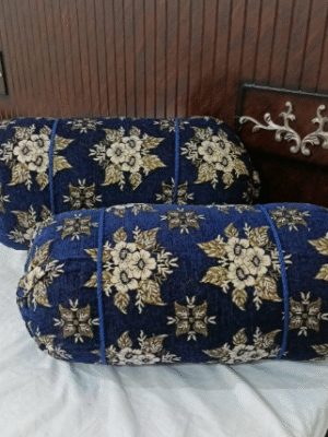 2 Pcs Velvet Jacquard Pillow Covers Blue Color | Trendsto