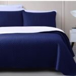3 Pcs Cotton Plain Bedspread Blue | Trendsto